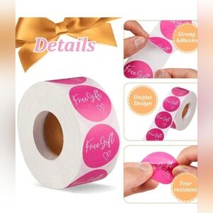 Pink 'Free Gift' Sticker Roll